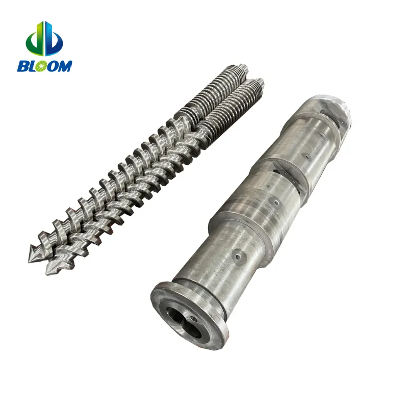 Twin Screw Conical Barrel and HDPE Twin Screw for PE Wood Plastic PVC EVA Production Plastic Extruder Parts