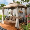 tente de luxe en tissu supérieur, balançoire, dalle métallique