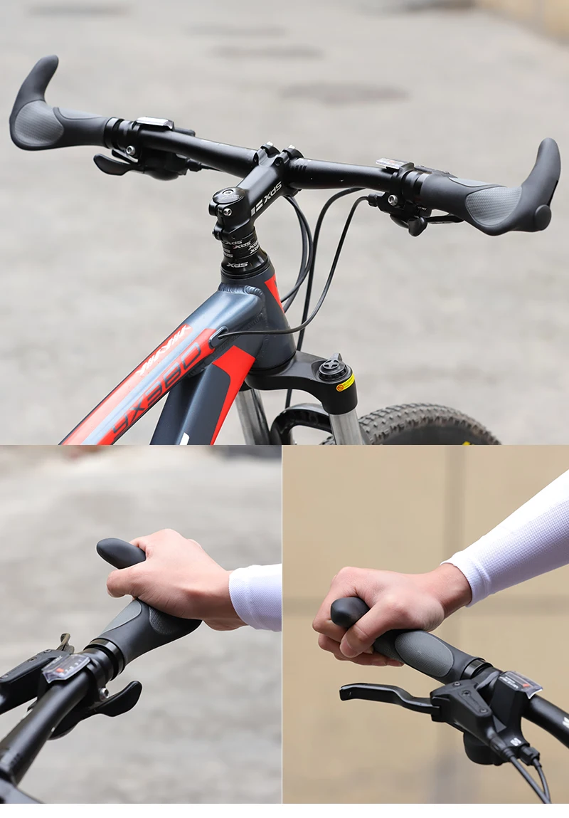 Ergonomic Rubber MTB Mountain Bike Bicycle Handlebar Grips Cycling Anti-slip New 