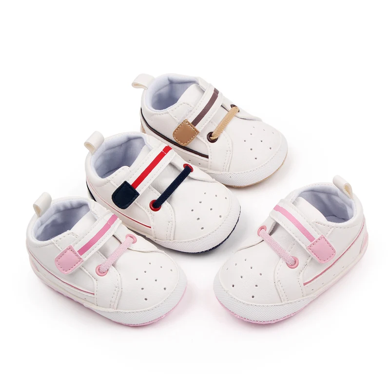 0-1 Year Old Baby Shoes White PU Leather Sports Baby Shoes Leisure Toddler Shoes Spring and Autumn
