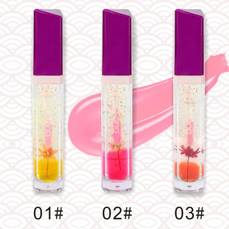 New In Stock Vegan 3 Colors Flower 24 18k Gold Clear Lip Gloss Color Changing Magic Clear Lipgloss Buy リップグロス変色 クリアリップグロス 花リップグロス Product On Alibaba Com