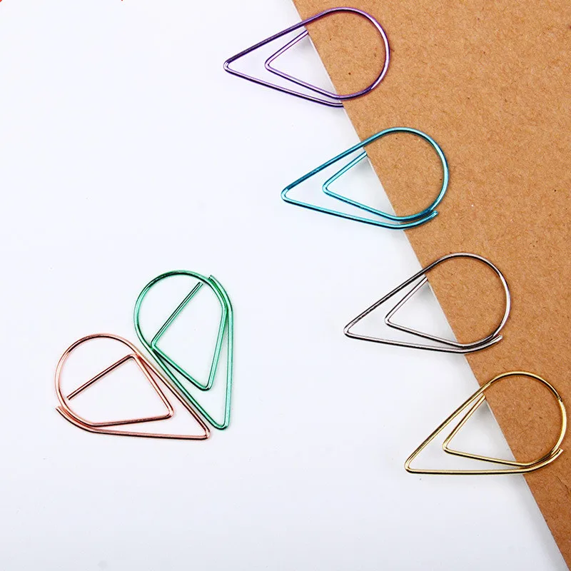 Steel Material Creative Drop Shape Custom Design Paper Clips Funny