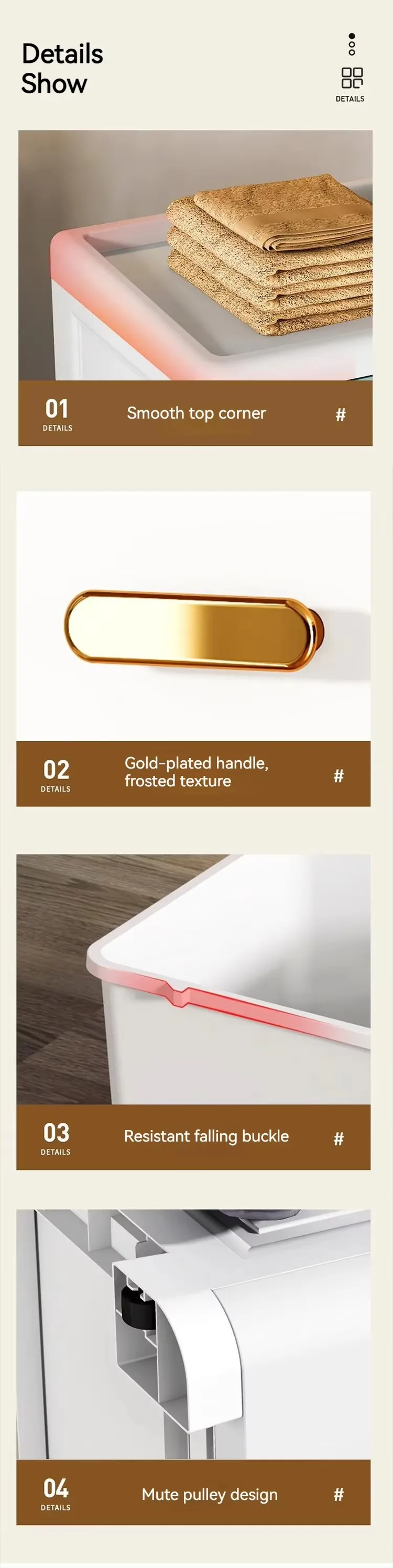 Multifunctional 5-Drawer Modern PP Plastic Storage Cabinet Big Living Room Wardrobe Storage Box supplier