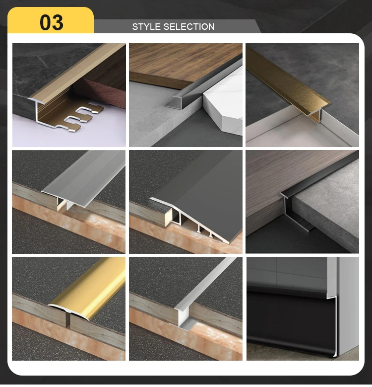 Aluminium Extrusion Profiles Metal Tile Trim Corners For Decoration ...