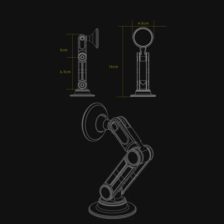 Multifunctional Aluminum Alloy Rotatable Lift Mobile Phone Holder Holder Rearview 360 Rotating Car Phone Car Holder