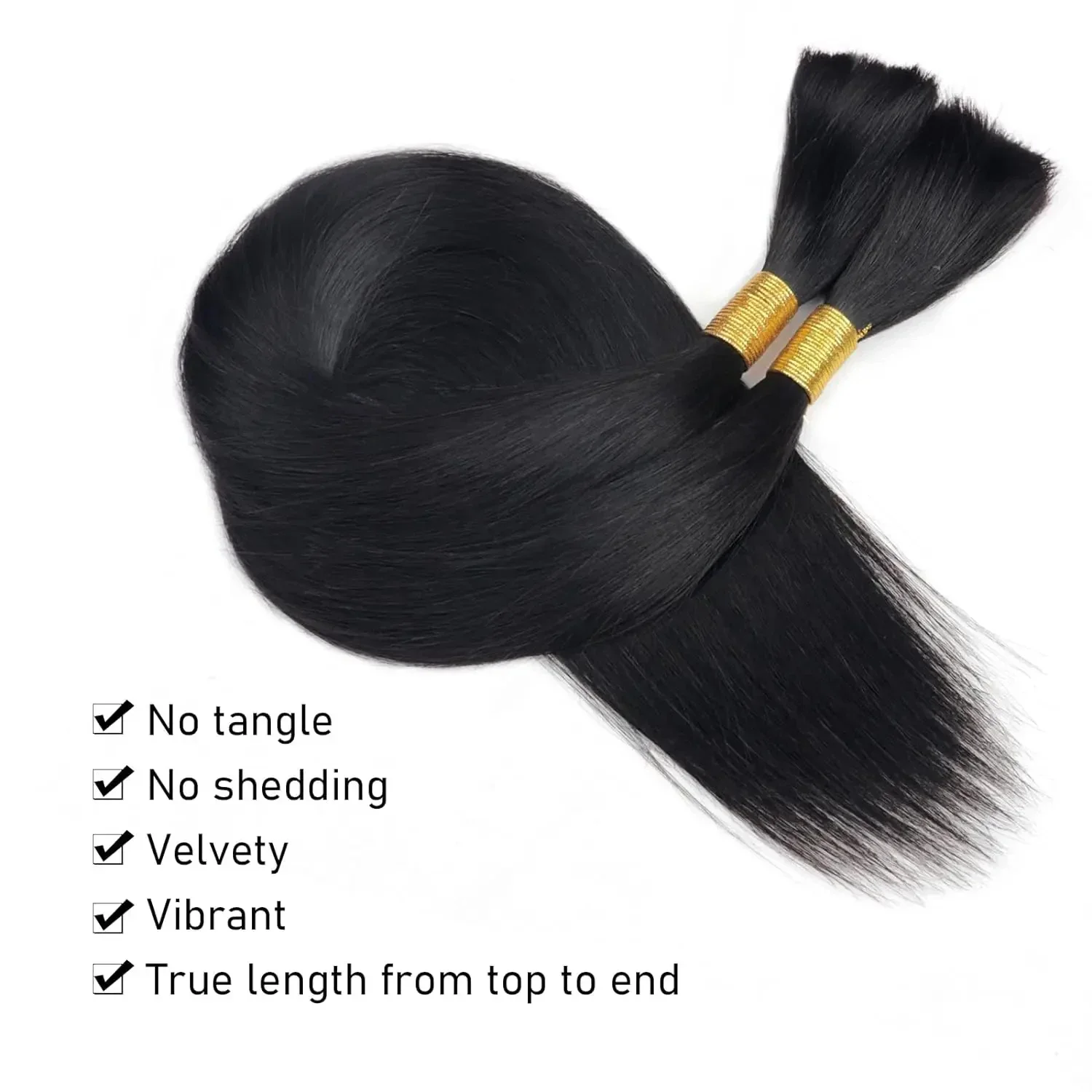 Straight Bulk Human Hair for Braiding No Weft Micro Braiding Hair Braids Extensions 100% Hair_voghion.com