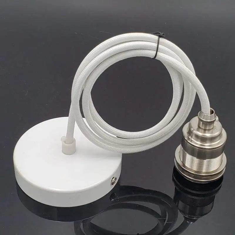 E27 to GX53 Ceramic Lamp Holder LED Bulb and Halogen with Wire Screw Style Hanging Lamp Holder