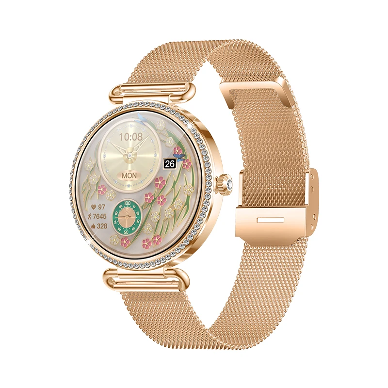 KM108 Smart Watch for Women 1.32'' AMOLED Screen Luxury Design Smartwatch for Ladies Heart Rate Blood Oxygen Monitor 2026 New