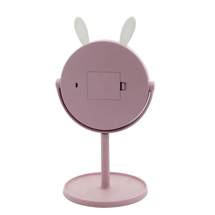Dual Power Supply LED Make up Mirror with Stand Rabbit Ear Shaped Mirror