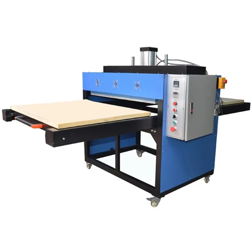 Grootformaat 100×160, 100×120, 80×100 en 70×90 cm pneumatoriese enkelstasie hittepers-oordragmasjien vir T-hemde en klere