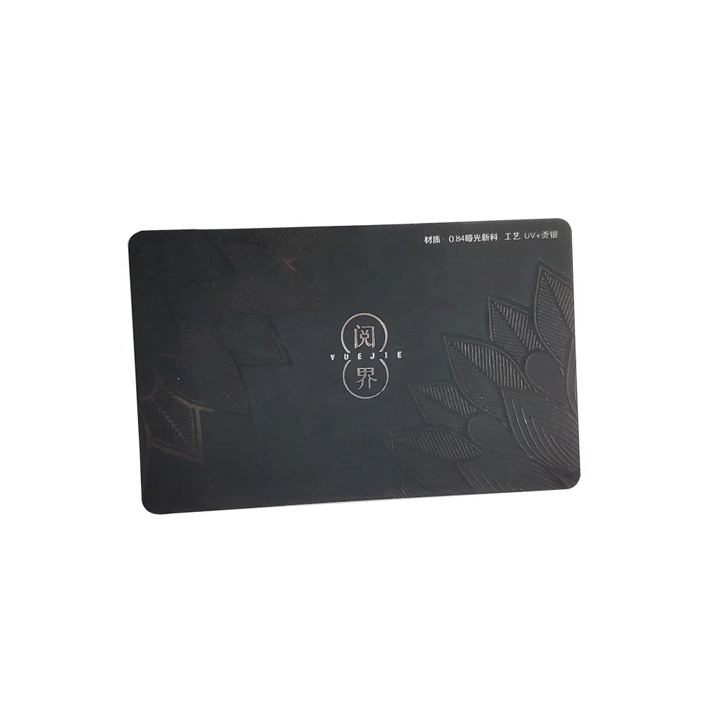 Customizable business card high quality black business card printing luxury PVC business card