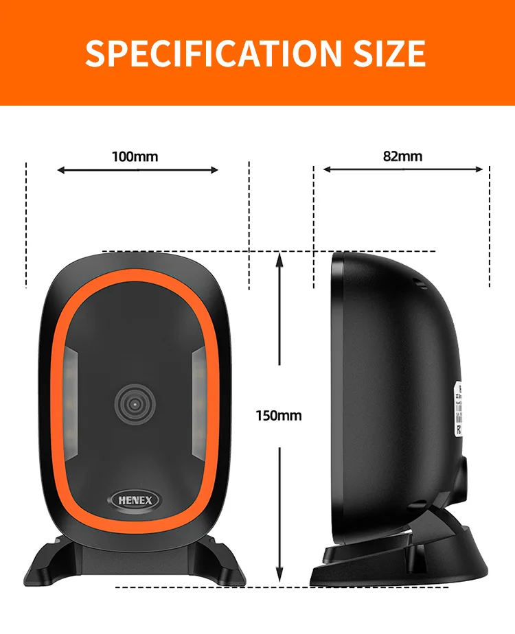 Henex HC-666 Desktop Barcode QR Code Scanner - Zebra DS9308