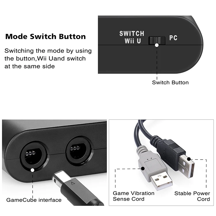 High Quality Gc Controller To Wii U Usb Adapter For Nintendo Wiiu Nintendo Switch Console Buy Gc Ngc Adapter For Wii U Game Cube Controller Adapter For Wii U Gamecube Controller Adapter For