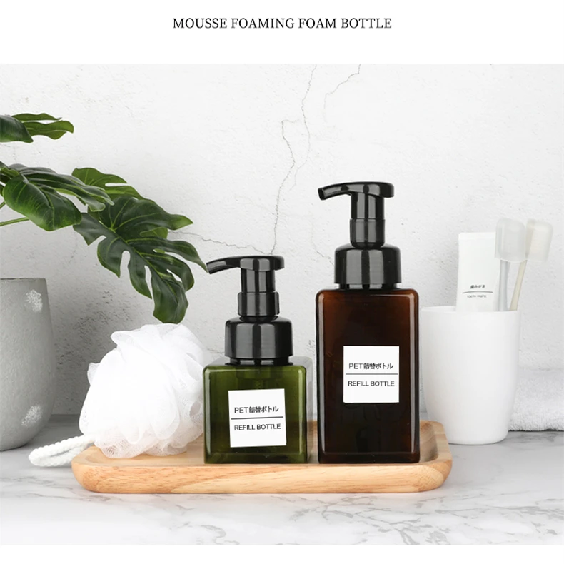 250ml 450ml Square Cube Soap Foam Dispenser Pump Bottle Black Foam Pump Bottles Cubic Plastic Travel Mousse Foam Bubble Bottle