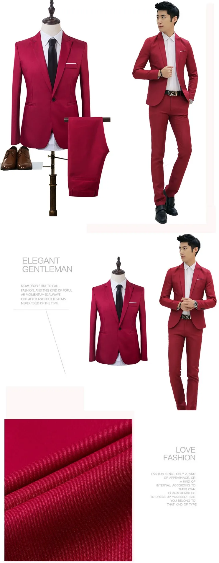 New Men's Fashion Business Slim Suit Suit Casual Suit Twopiece Wholesale Buy Business Suits