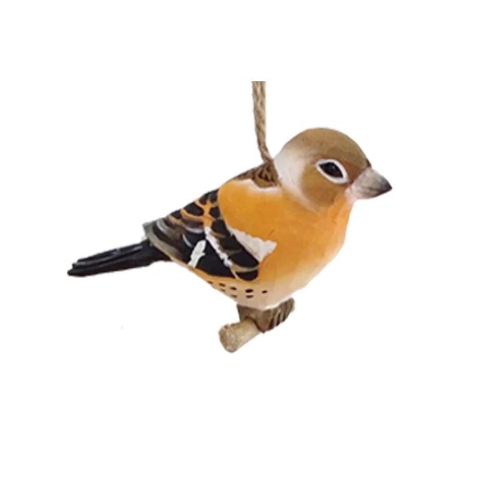 Decorative Hand Carved Wood Birds Model Decoration Wooden Black Tit Bird Handcrafted Wooden Bird Ornaments