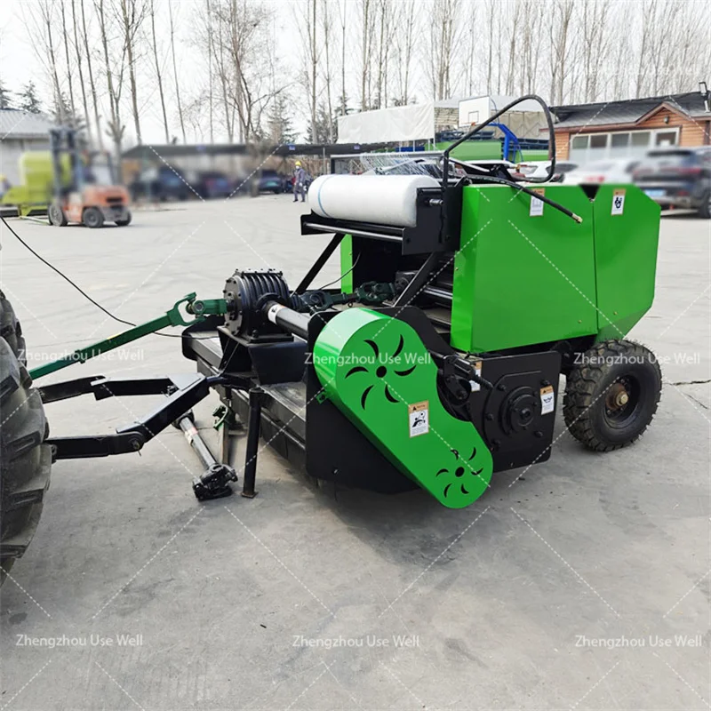 Automatic Tractor Drive Corn Stalk Round Grass Straw Silage Hay Crushing Baling Baler Silage Packing Machine for Sale