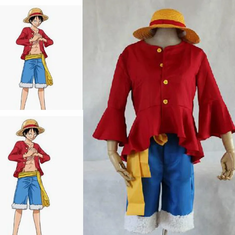 Uma Peça Monkey D Luffy Novo Traje Do Mundo Outfits Para O Dia Das Bruxas &  Festa Cosplay