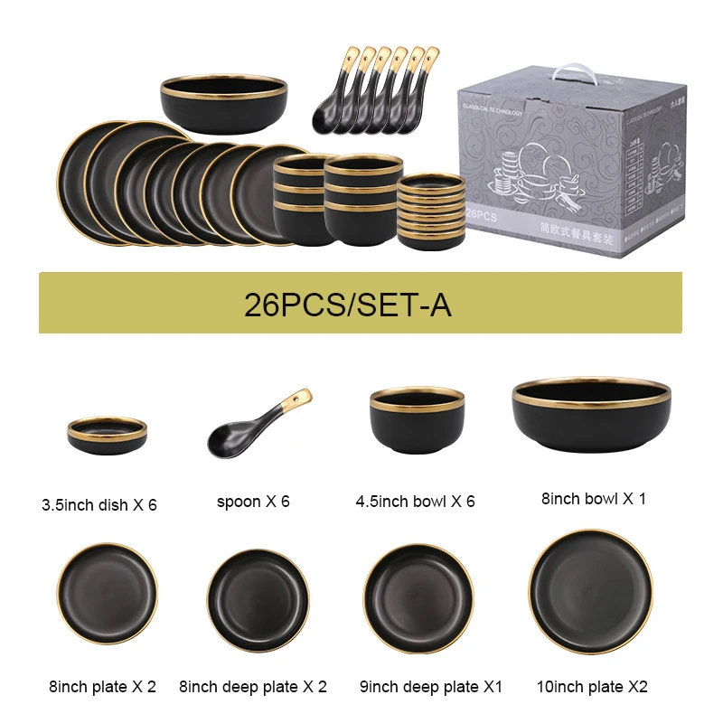 Shop Our Luxury Black Porcelain Dinnerware Set for Modern Events