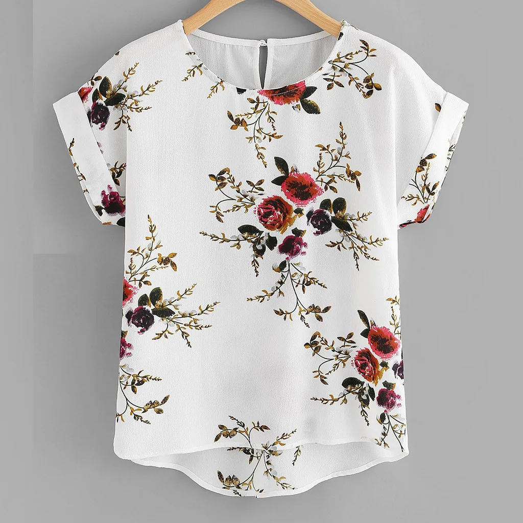 Floral short sleeve shirt womens Outlet