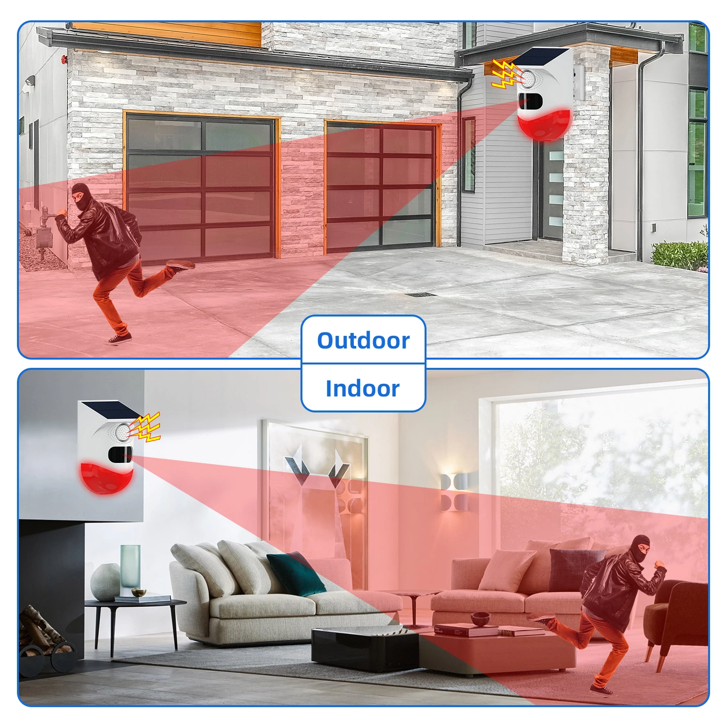 Wireless Remote Control PIR Senors Alarm Outdoor Waterproof Solar Powered Infrared Motion Induction Voice Alarm
