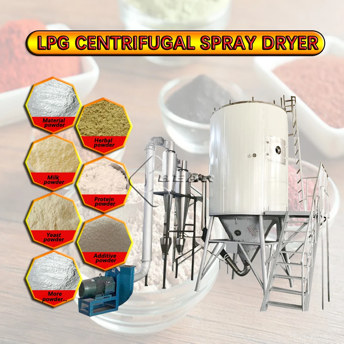 Automatic Electric Heating LPG Spray Dryer Machine Easy Powder Making for Food New Components-Bearings for Milk Powder Dryer