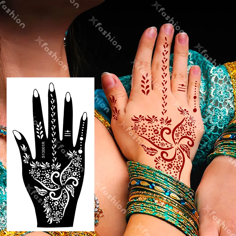 Large Henna Stencils Hand Mandala Temporary Tattoo Mehndi Template Lace  Body Art | eBay