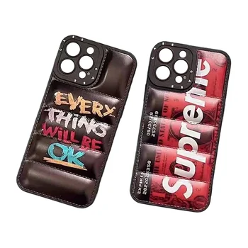 2024 Puffer Case Cotton Down Jacket Fabric Mobile Phone case for Iphone 12 11 13 14 15 Mini Pro Max X Xr Xs Phone Case