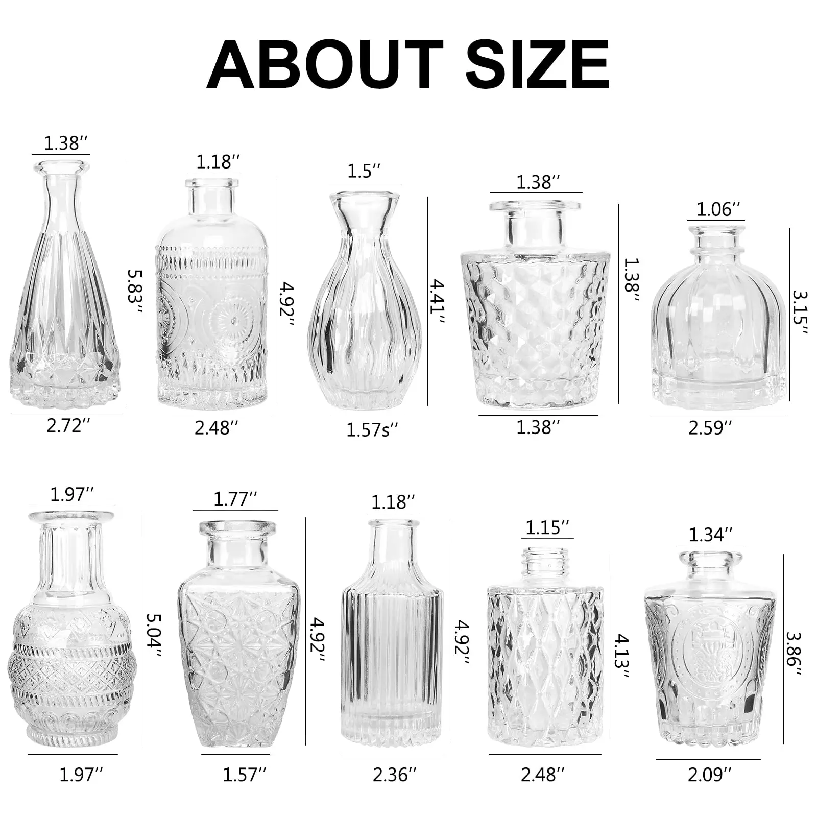 Glass Bud Vases Bulk Centerpieces Mini Glass Vintage Vases For Wedding Decorations Table