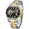 Two-tone shell, black face, steel strip