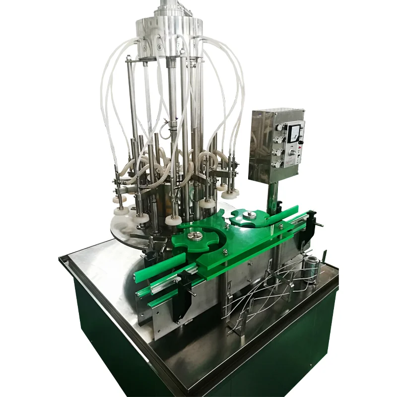 Small Scale Separated Type Automatic 12 Heads Can Filling Sealing Machine for Juice Coffee