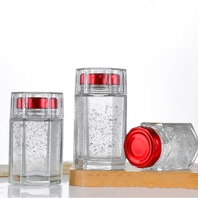 Wholesale Hexagon Jam Jar Honey Jar Glass Jar 50ml 80ml 100ml 120ml