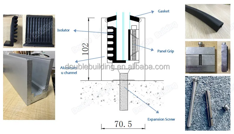 High Quality Stair Railing Kits U Channel Railings Interior Glass Balustrade Toughened Glass supplier