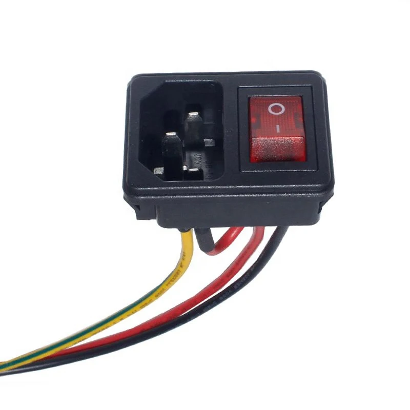 02a1851 Rocker Switch Ac Power Socket With Rocker Switch 2-in-1 Type 3 Pin Ac-02a Plug With ...