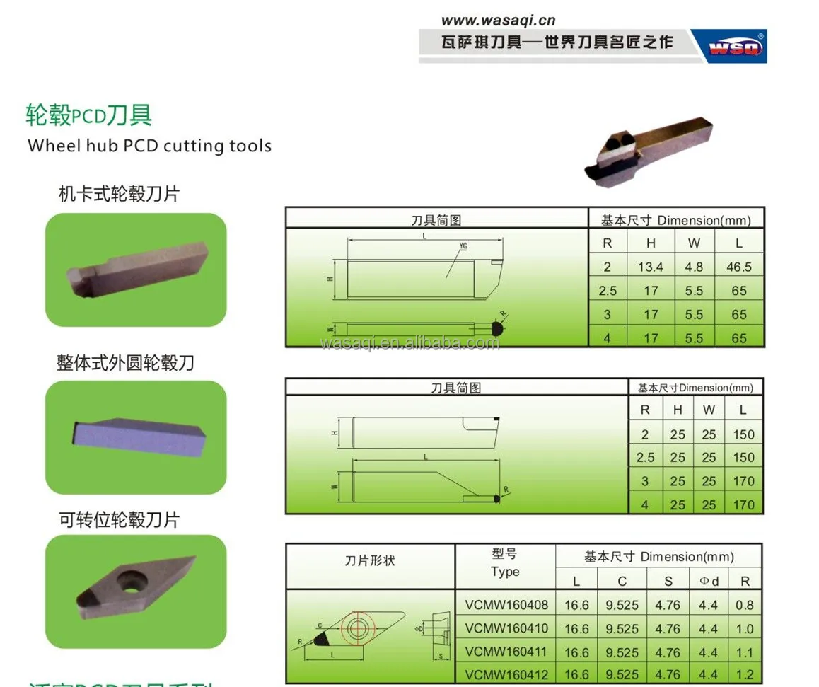 Diamond Pcd Grooving Tools Inserts Pcd Cutter Blade Turning Tools For