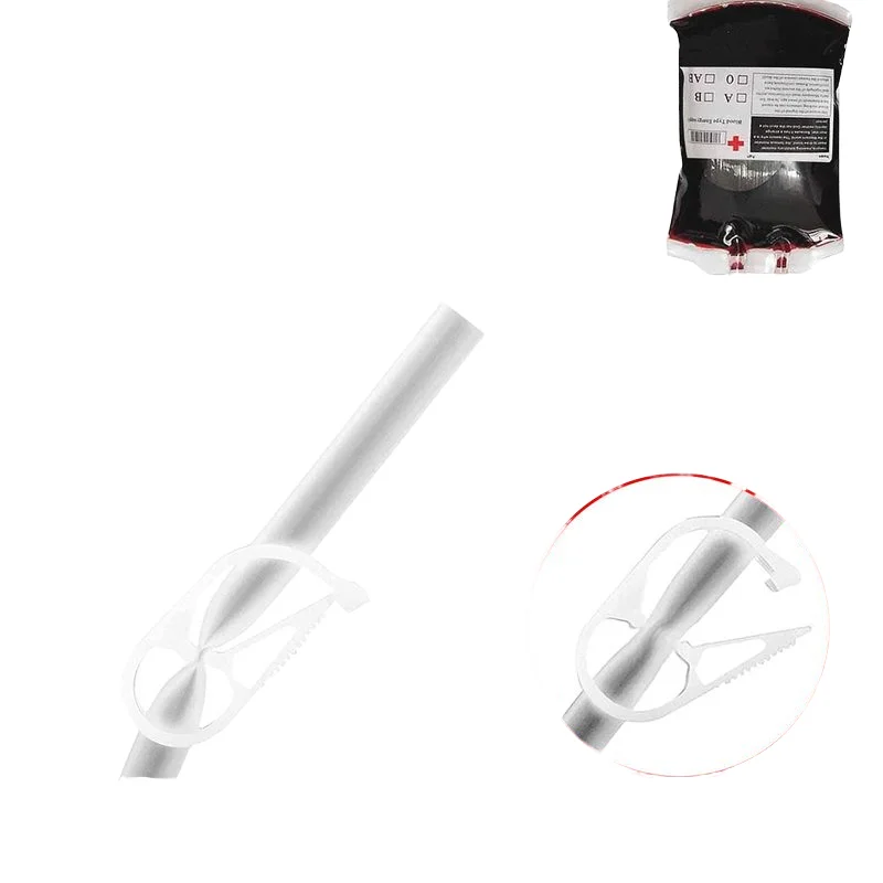 Custom Reusable Halloween Party Decoration Pouch Plasma Blood Bags for Drinks Vampire Live Blood of Theme Parties with Syringe