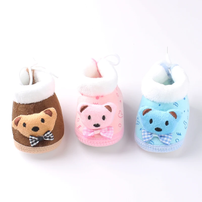 Winter Cute Baby Bear Warm Shoes with Soft Plush Inside Shoes Baby Shoes