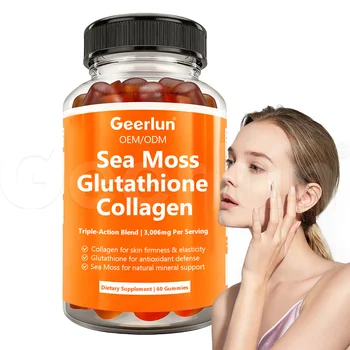Custom Sea Moss Glutathione Collagen Gummies for Skin Firmness Natural Detox Weight Control Herbal Supplements