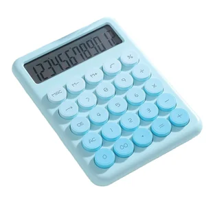 12-Digit Colorful Solar Mini Pocket Calculator Popular Fashion Cute Pink Green Purple Blue Office Supplies Made of Plastic
