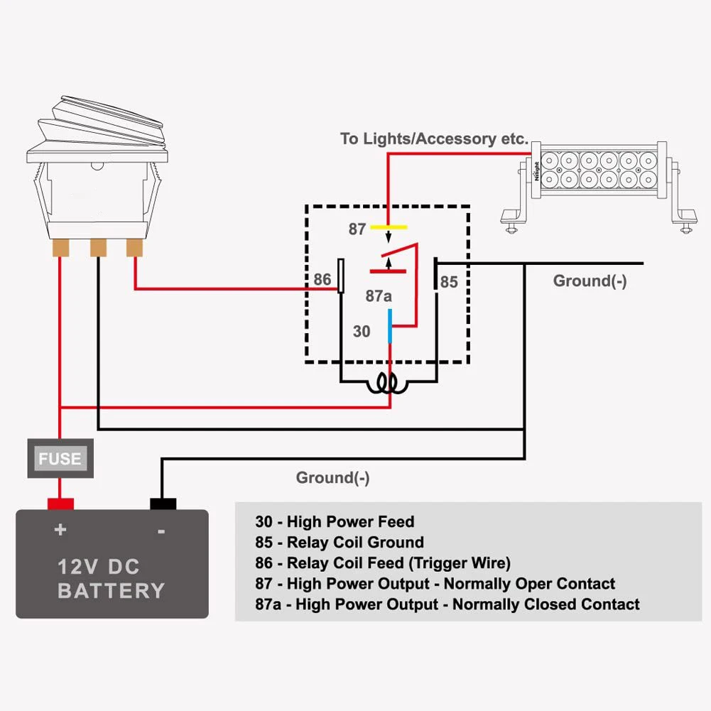 Kka-b4 Waterproof 12v/24v 4pin/5pin Universal 40a/60a/80a Automotive ...