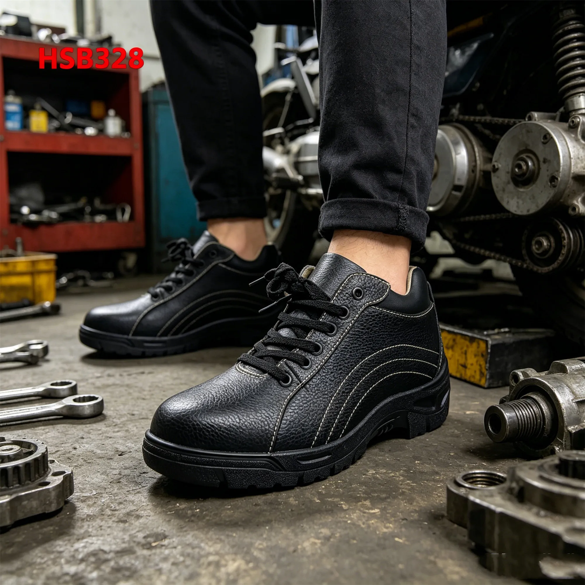 ZYF,Machine Production Scratch Guard Embossed Leather Safety Footwear Metallurgy Industry Oil Resistant Working Shoes HSB328