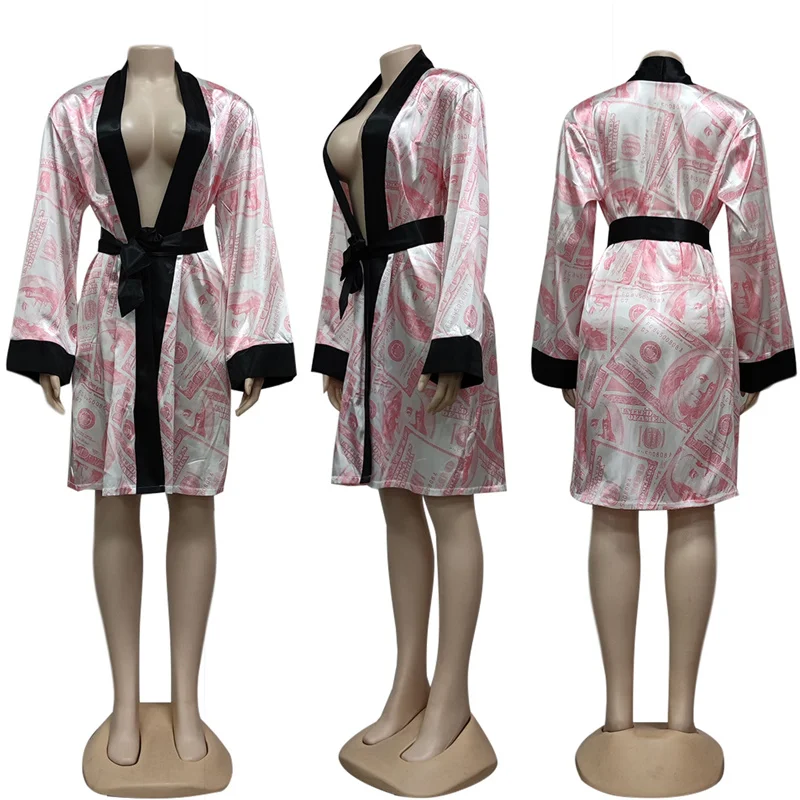 2023 Famous Brand Designer Print Robes Sleepwear Lingerie Luxury Long
