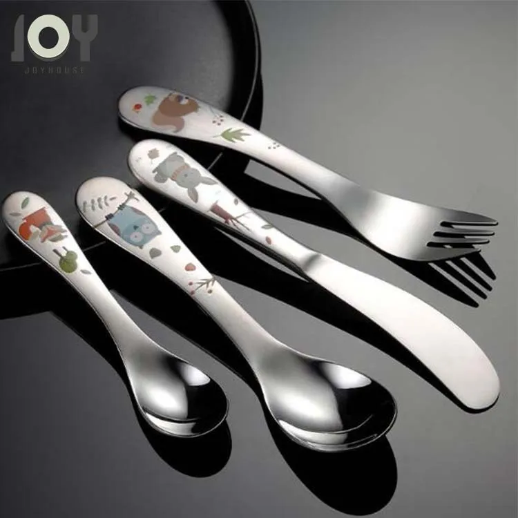 colorful decal kids silverware set child