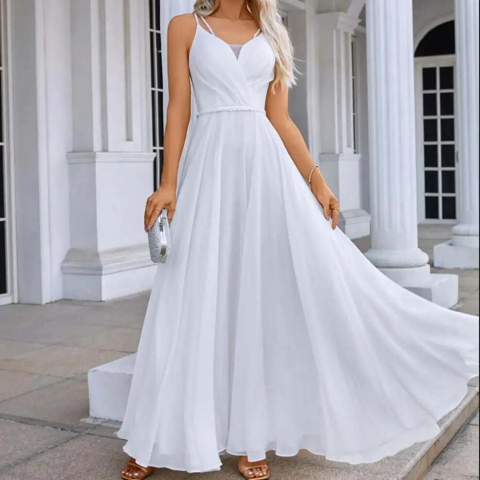 sachin and babi light blue dress Fashion Modern One Shoulder Chiffon Mermaid Wedding Dress  Quince-Dress