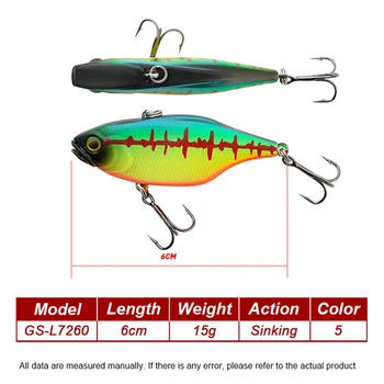 Cheery Vibe Lure Artificial 60mm Lipless Crankbait Sinking Vib Lure Hard Plastic Crank Bait Fishing Lure for Bass Trout – Hard Lure – view 4