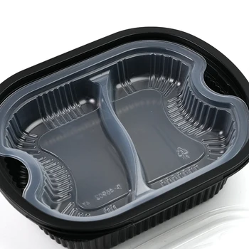 Customizable Disposable Plastic Lunch Box with Lid Microwavable 2-7 Compartment Take Away Food Containers Blister Processed