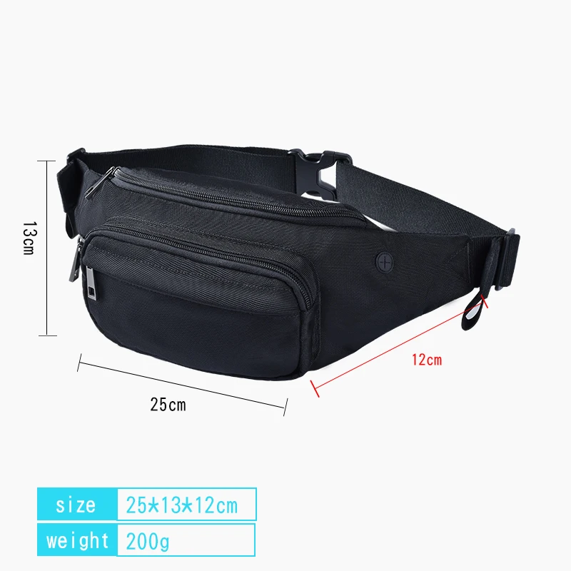 Waterproof Nylon Unisex Belt Bag Crossbody Fanny Pack Custom Pouch ...