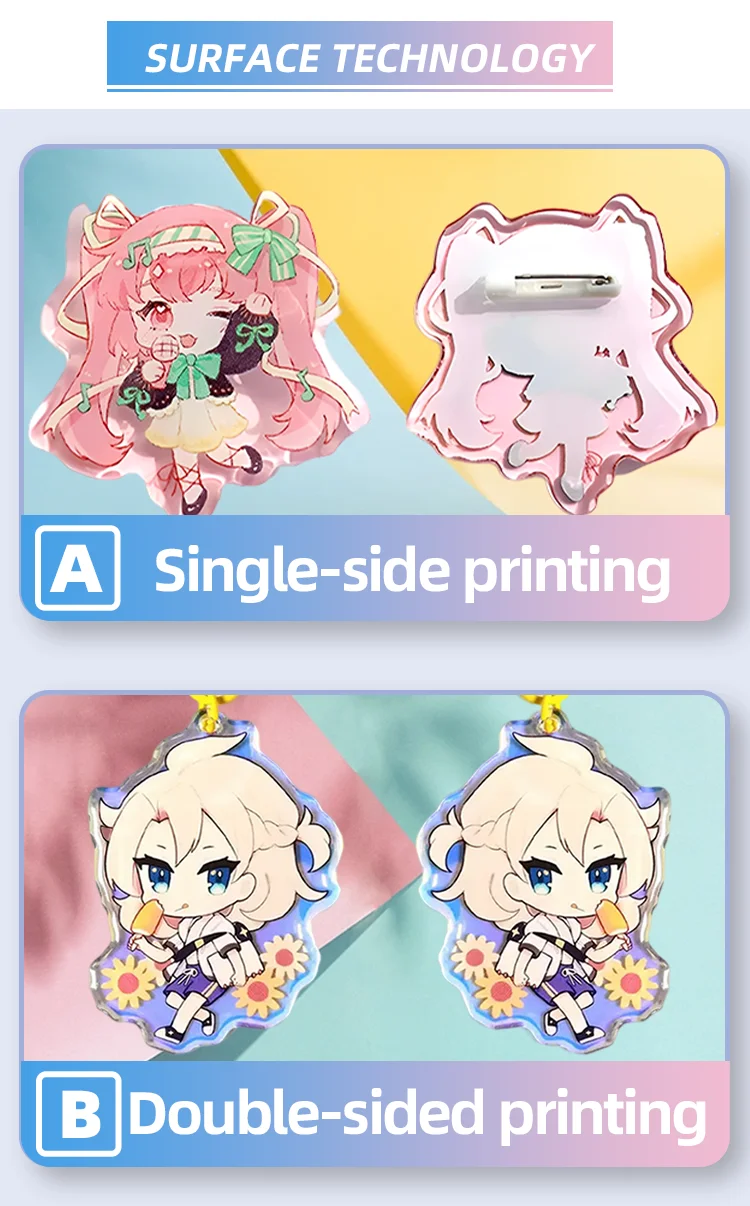 Wholesale Anime printed  Acrylic Clip Custom High quality  Design Printed Plastic Clip details