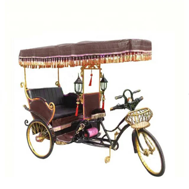 Handwork Three Wheel Tricycle Electric Pedicab Rickshaws for Wedding Touring