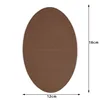 Elastic fabric - oval shape, brown /10pcs
